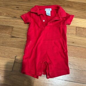 Ralph Lauren Bright Red Infant Polo Romper